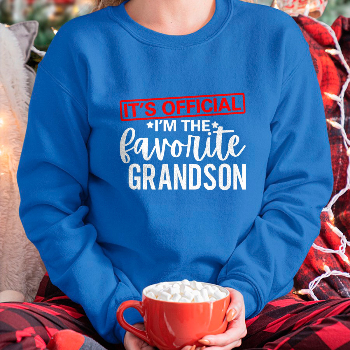 Best Grandpa Shirt, Proud Grandpa Unisex T-Shirt/Hoodie/Sweatshirt HLT00 - It's Official I'm The Favorite Grandson Kids Gifts Grandpa T-Shirt