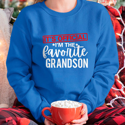 Best Grandpa Shirt, Proud Grandpa Unisex T-Shirt/Hoodie/Sweatshirt HLT00 - It's Official I'm The Favorite Grandson Kids Gifts Grandpa T-Shirt