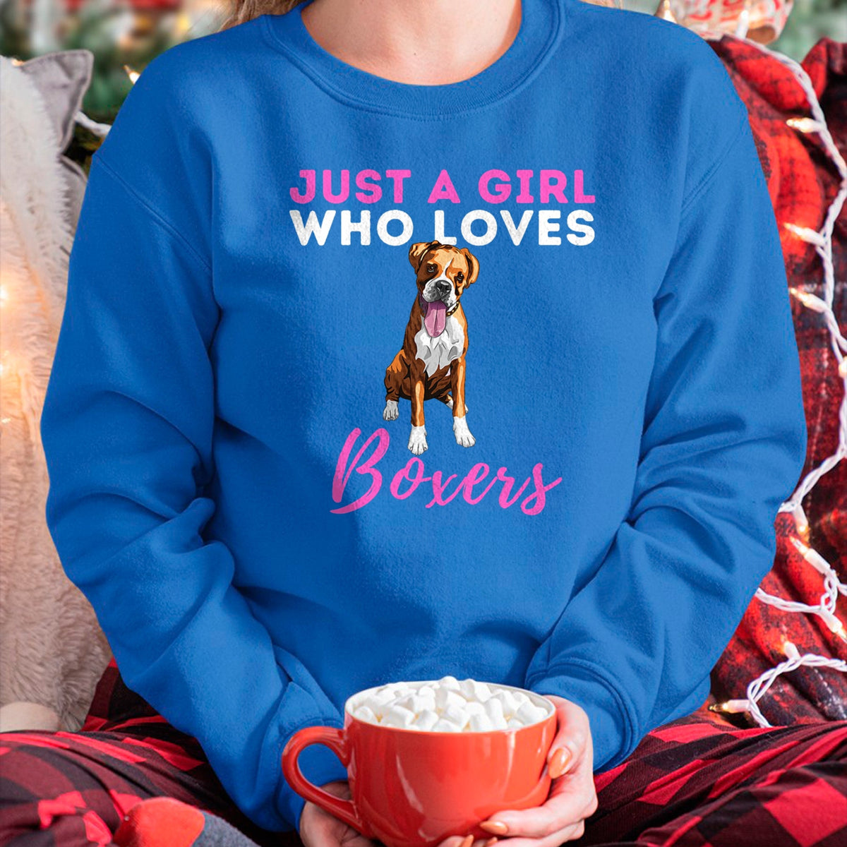 Dog Love Shirt, Dog Lover Gift T-Shirt/Hoodie/Sweatshirt HLT00 - Just A Girl Who Loves Boxers - Cute German Boxer Dog Owner T-Shirt