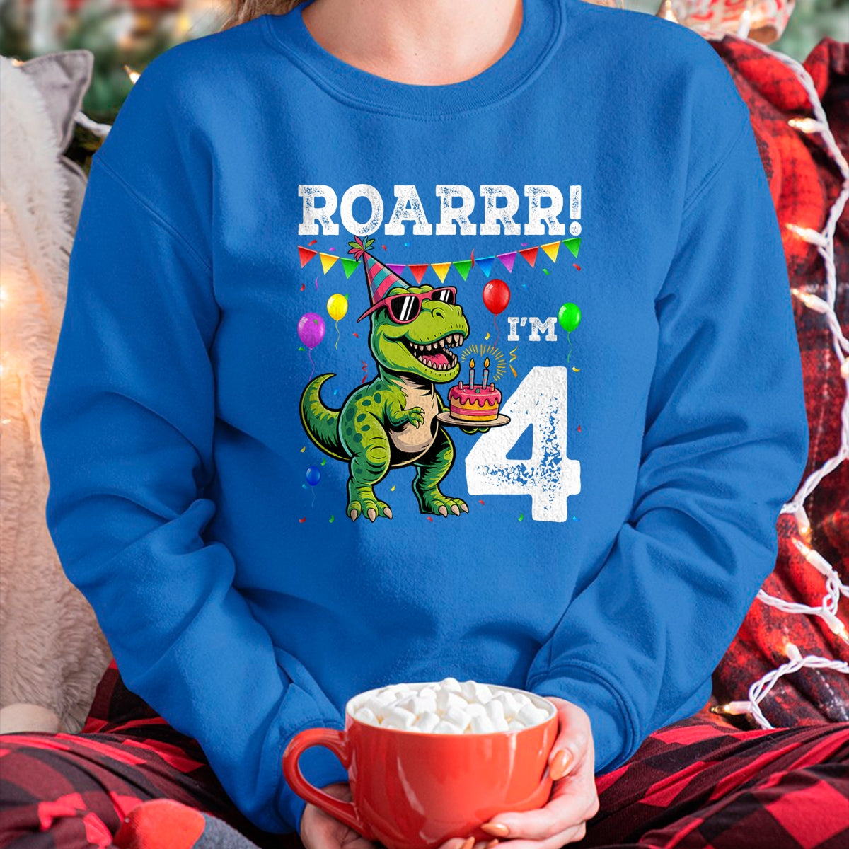 Best Dinosaur Lover Shirt, Funny Dinosaur UnisexT-Shirt/Hoodie/Sweatshirt HLT00 - 4th Birthday 4 Year Old Boys Girls Roar Im Dinosaur T-Shirt