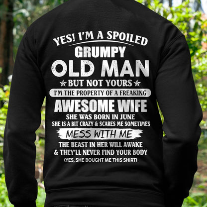 June - Grumpy Old Man with Awesome Wife - Perfect Gift From Wife - HLT06 (SKU06-68-06)