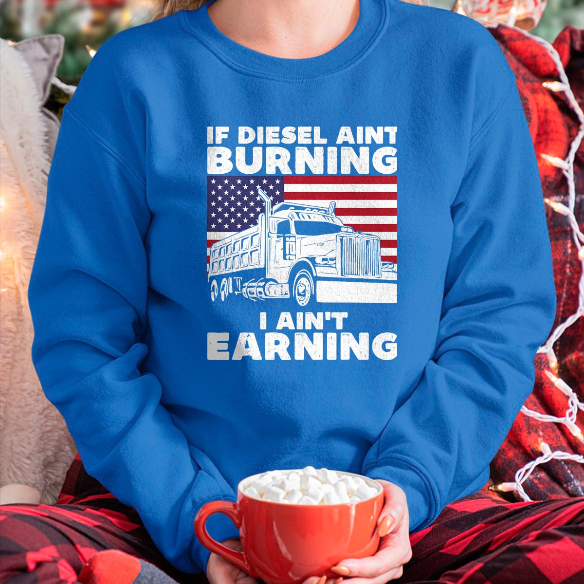 Best Truck Driver Life Shirt, Funny Trucker UnisexT-Shirt/Hoodie/Sweatshirt HLT00 - If Diesel Ain't Burning I Aint Earning Truck Driver Patriot T-Shirt, Men's Big and Tall, Dark Heathe