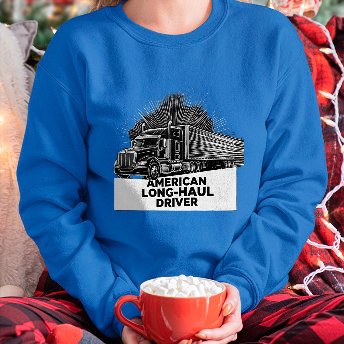 Best Truck Driver Life Shirt, Funny Trucker UnisexT-Shirt/Hoodie/Sweatshirt HLT00 - American Long-Haul Driver Patriotic Semi Truck Driver T-Shirt, Men, Heather Blue, Large