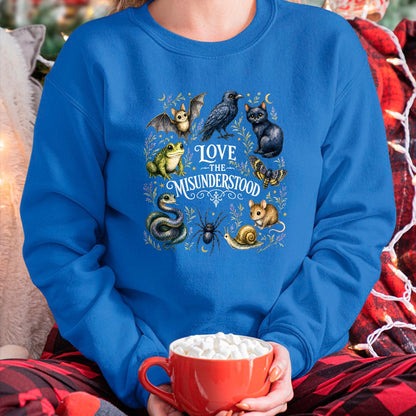 Cat Love Shirt, Funny Cat Lover Gift UnisexT-Shirt/Hoodie/Sweatshirt HLT00 - Love The Misunderstood Bat Frog Raven Snake Cat Moth Spider T-Shirt (2)