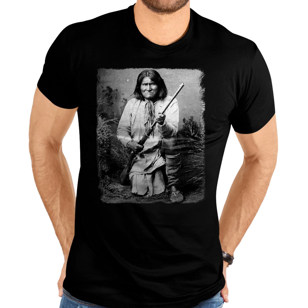 Native American T-Shirts, Vintage Native American Unisex T-Shirt/Hoodie/Sweatshirt HLT00 - Geronimo t shirt Warrior Native American T-Shirt (1)