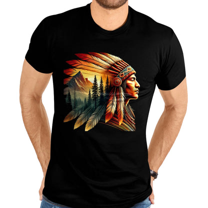 Native American T-Shirts, Vintage Native American Unisex T-Shirt/Hoodie/Sweatshirt HLT00 - Retro Native American Indian Headdress Vintage Men Graphic T-Shirt (1)