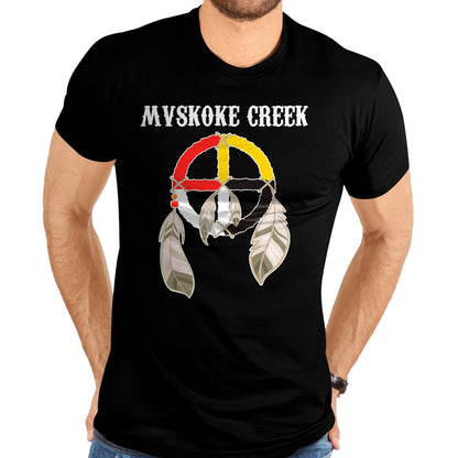 Native American T-Shirts, Vintage Native American Unisex T-Shirt/Hoodie/Sweatshirt HLT00 - Mvskoke Creek Muskogee Native American Medicine Wheel T-Shirt