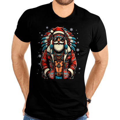 Native American T-Shirts, Vintage Native American Unisex T-Shirt/Hoodie/Sweatshirt HLT00 - Native American Santa Claus Christmas Santa Xmas T-Shirt (1)