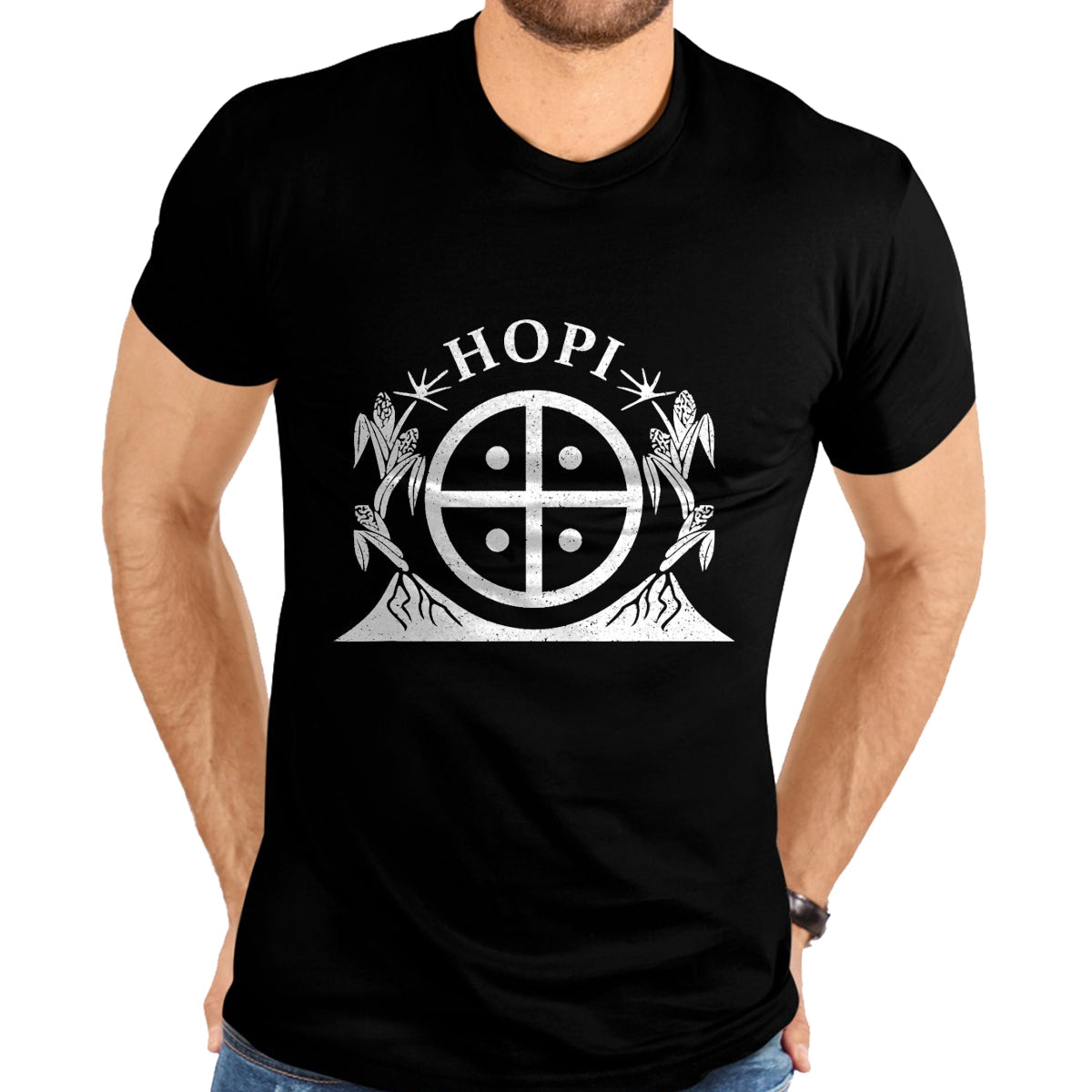 Native American T-Shirts, Vintage Native American Unisex T-Shirt/Hoodie/Sweatshirt HLT00 - HOPI NATION NATIVE AMERICAN INDIAN FLAG RESERVATION ARIZONA T-Shirt (1)