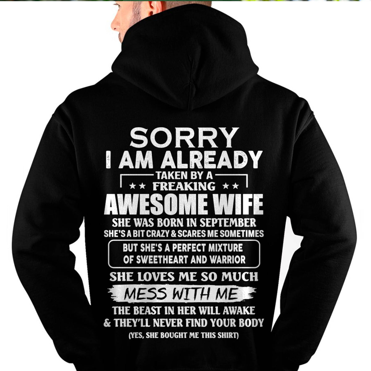 September - Sorry I’m Already Taken by an Awesome Wife - Perfect Gift From Wife - HLT09 (SKU68-86-09)