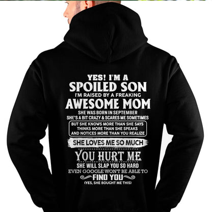 SEPTEMBER - SPOILED SON OF AWESOME MOM - PERFECT GIFT FROM MOM - HLT09 (SKU2604-175-09)