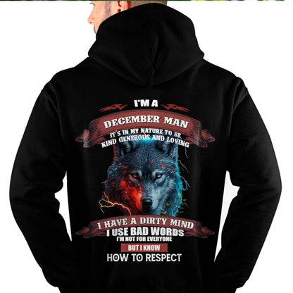 DECEMBER - KNOW HOW TO RESPECT - BIRTHDAY T-SHIRT FOR MEN - HLT12 (SKU12-162-12)