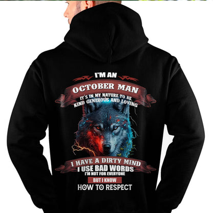 OCTOBER - KNOW HOW TO RESPECT - BIRTHDAY T-SHIRT FOR MEN - HLT10 (SKU12-162-10)