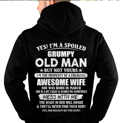 March - Grumpy Old Man with Awesome Wife - Perfect Gift From Wife - HLT03 (SKU06-68-03)