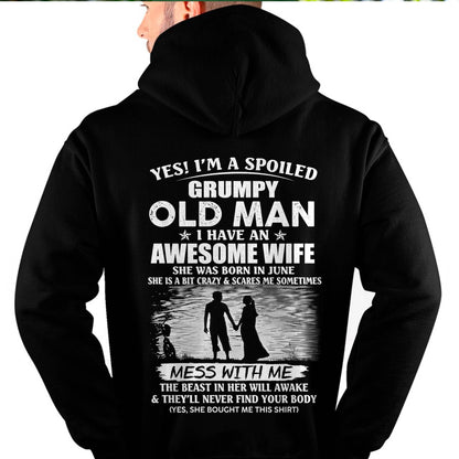 JUNE - GRUMPY OLD MAN T-SHIRT – AWESOME WIFE GIFT FROM WIFE - HLT06 (SKU10-79-06)