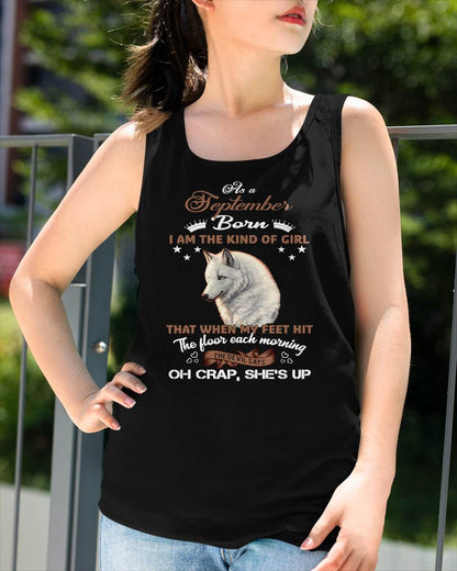 AS A SEPTEMBER GIRL I'M FEARLESS WOLF SHIRT – GIFT FOR WOMEN - HLT09 (SKU2604-238-09)