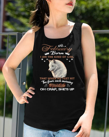 AS A FEBRUARY GIRL I'M FEARLESS WOLF SHIRT – GIFT FOR WOMEN - HLT02 (SKU2604-238-02)