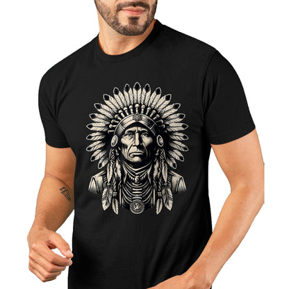 Native American T-Shirts, Vintage Native American Unisex T-Shirt/Hoodie/Sweatshirt HLT00 - Headdress Chief Ancestors Vintage, Native American Indian T-Shirt (1)