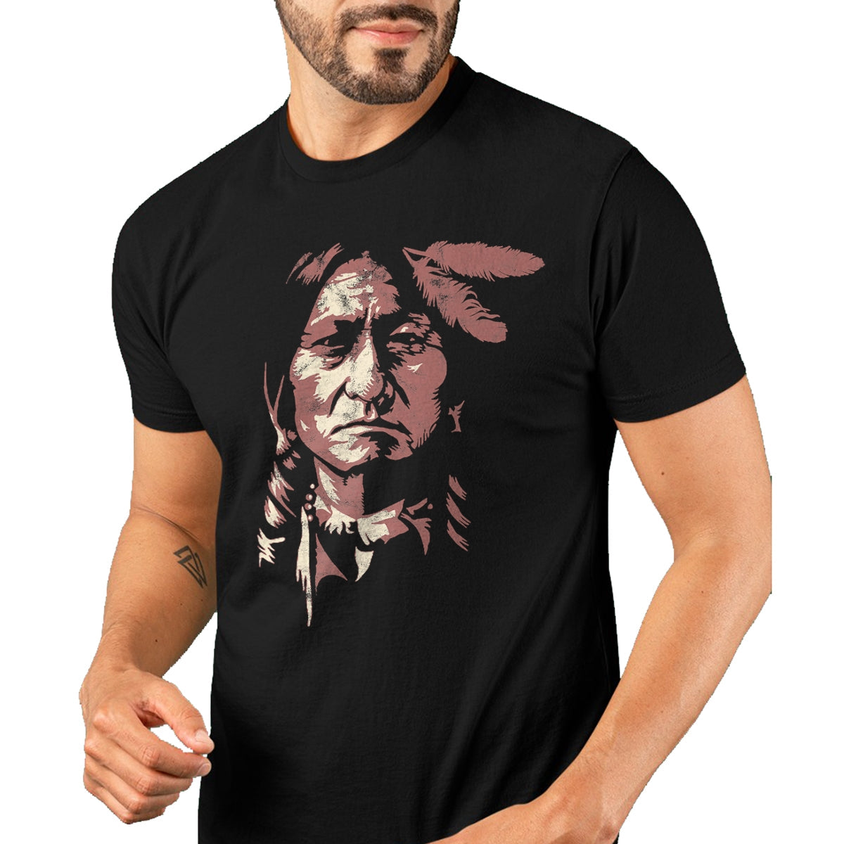 Native American T-Shirts, Vintage Native American Unisex T-Shirt/Hoodie/Sweatshirt HLT00 - Sitting Bull Native American Indian Chief Lakota Sioux Pride T-Shirt (1)