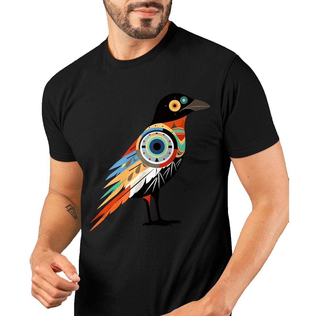 Native American T-Shirts, Vintage Native American Unisex T-Shirt/Hoodie/Sweatshirt HLT00 - Native American Style Hopi Art Bird for Good Luck T-Shirt