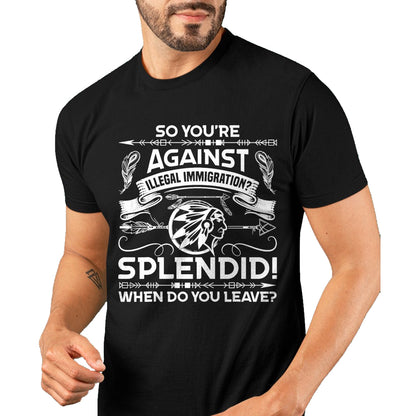 Native American T-Shirts, Vintage Native American Unisex T-Shirt/Hoodie/Sweatshirt HLT00 - Funny Native American Immigration Indigenous Indian Pride T-Shirt (1)