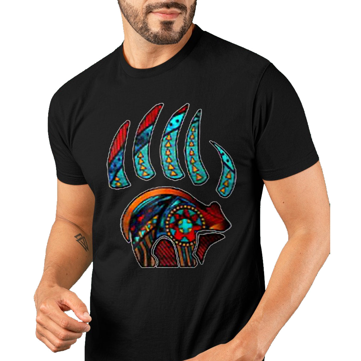 Native American T-Shirts, Vintage Native American Unisex T-Shirt/Hoodie/Sweatshirt HLT00 - Native American Bear Claw T-Shirt (1)