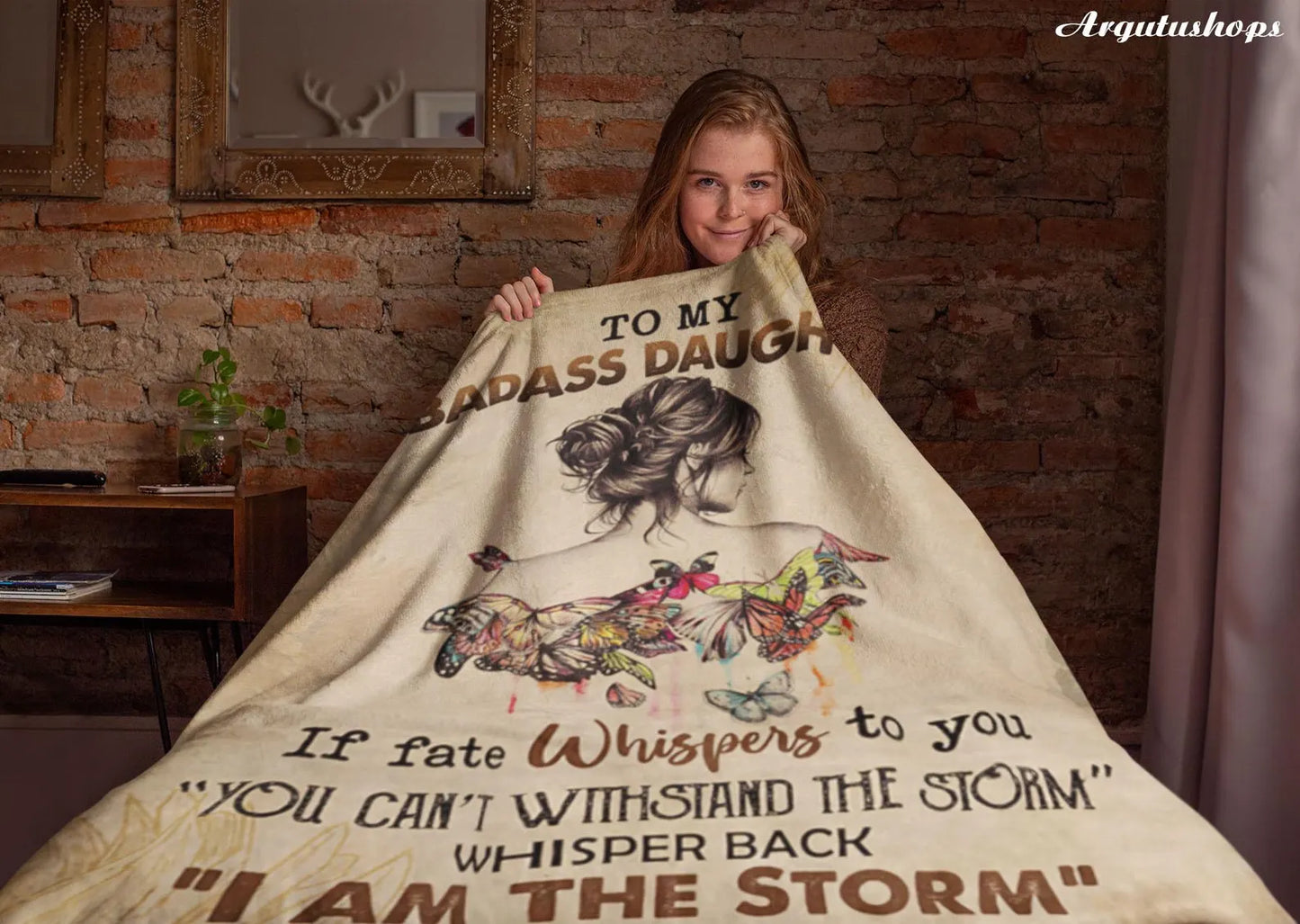 To My Badass Daughter Blanket, Daughter Gift Blanket - From Mom