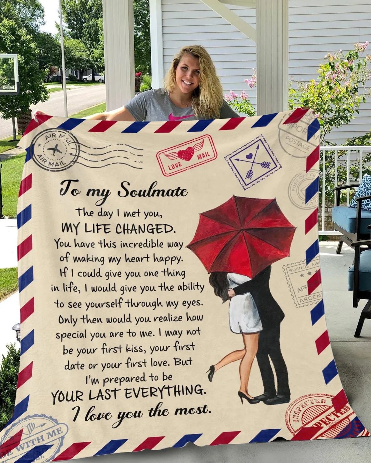 Soulmate Blanket – Romantic Love Letter Throw Blanket from Husband
