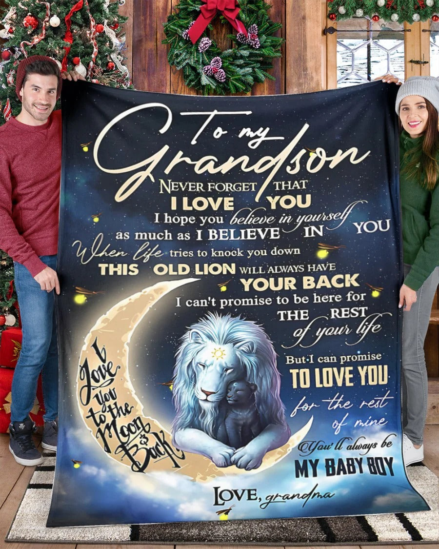 BLANKET FOR GRANDSON – COMFORT & WARMTH GIFT FROM GRANDMA  Sherpa Fleece Quilt Blanket kien00 (SKU-CHAU-B19)