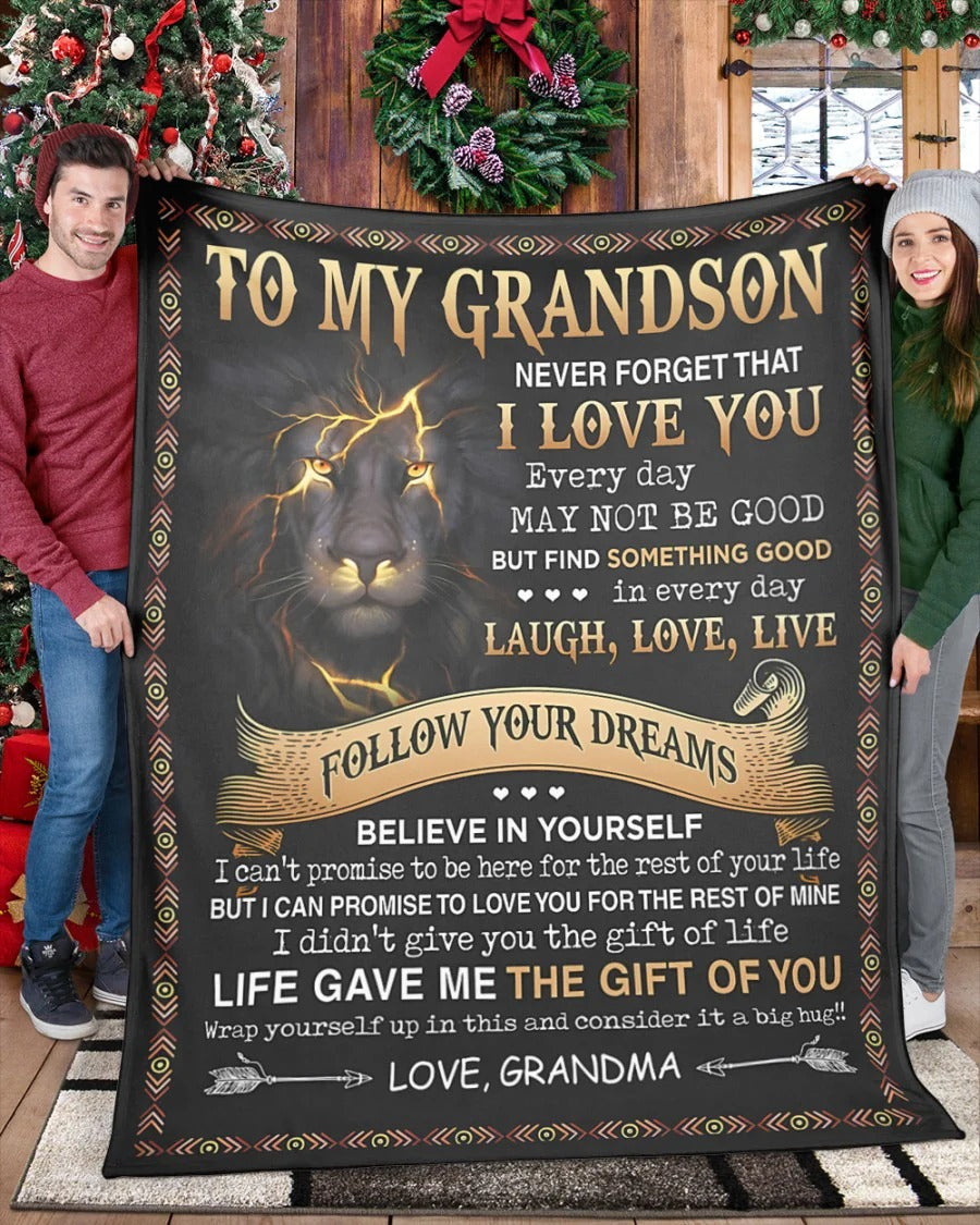 BLANKET FOR GRANDSON – COMFORT & WARMTH GIFT FROM GRANDMA  Sherpa Fleece Quilt Blanket kien00 (SKUB09-43)