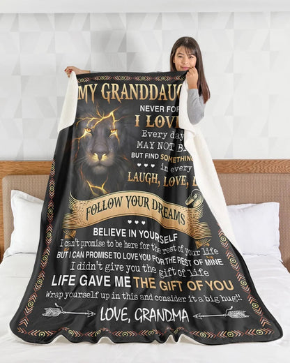 BLANKET FOR GRANDDAUGHTER – COMFORT & WARMTH GIFT FROM GRANDMA  Sherpa Fleece Quilt Blanket kien00 (SKUB09-41)
