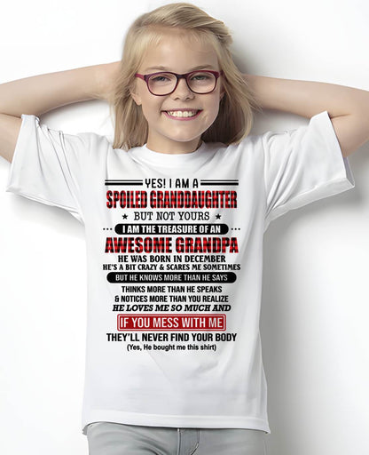 DECEMBER - YES! I'M A SPOILED GRANDDAUGHTER - GIFT FROM GRANDPA - kien12 (SKU26T-01317-12)