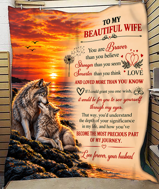 Special Gift For Your Wife Blanket – Romantic Gift From Husband - HLT00 (SKU2610-649)