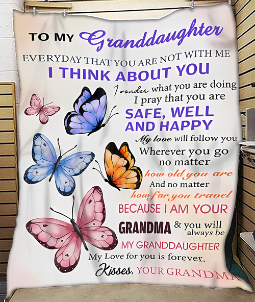 BLANKET FOR GRANDDAUGHTER – COMFORT & WARMTH GIFT FROM GRANDMA  Sherpa Fleece Quilt Blanket kien00 (SKUB-BLK-GMD1)