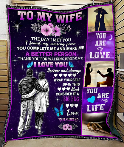 To My Wife Blanket –  From Husband