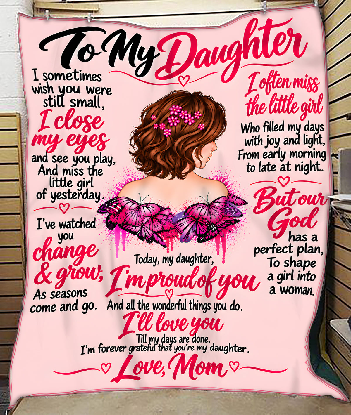 Special Gift For Your Daughter Blanket – Heartwarming Gift From Mom - HLT00 (SKU2610-768)