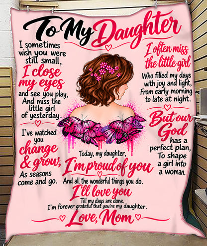 Special Gift For Your Daughter Blanket – Heartwarming Gift From Mom - HLT00 (SKU2610-768)