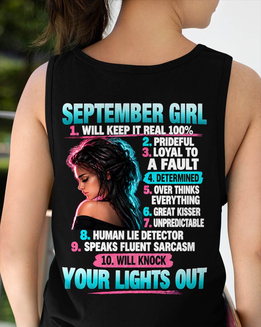 SEPTEMBER GIRL - WILL KEEP IT REAL 100% - SHIRT FOR WOMEN - HLT09 (SKU2609-373-09)