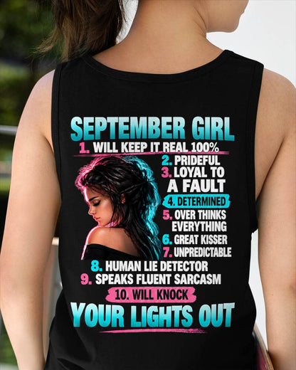 SEPTEMBER GIRL - WILL KEEP IT REAL 100% - SHIRT FOR WOMEN - HLT09 (SKU2609-373-09)