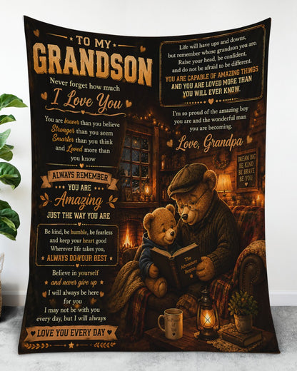 To My Grandson Blanket- From Grandpa-HLT00 (SKU2608-599)
