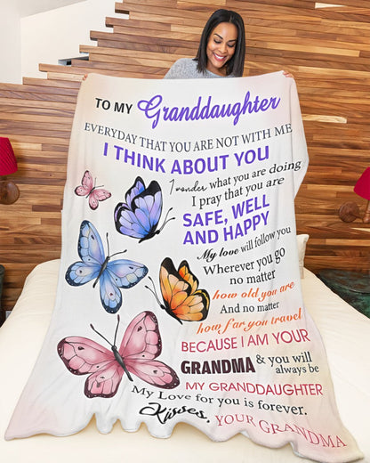 BLANKET FOR GRANDDAUGHTER – COMFORT & WARMTH GIFT FROM GRANDMA  Sherpa Fleece Quilt Blanket kien00 (SKUB-BLK-GMD1)