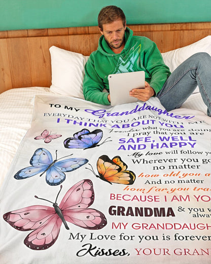BLANKET FOR GRANDDAUGHTER – COMFORT & WARMTH GIFT FROM GRANDMA  Sherpa Fleece Quilt Blanket kien00 (SKUB-BLK-GMD1)
