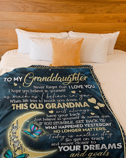 BLANKET FOR GRANDDAUGHTER – COMFORT & WARMTH GIFT FROM GRANDMA  Sherpa Fleece Quilt Blanket kien00 (SKUB-BLK-GMD2)