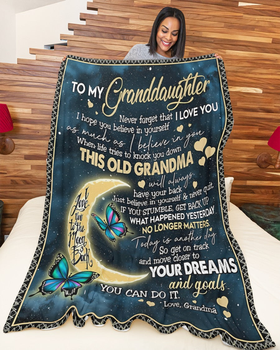 BLANKET FOR GRANDDAUGHTER – COMFORT & WARMTH GIFT FROM GRANDMA  Sherpa Fleece Quilt Blanket kien00 (SKUB-BLK-GMD2)