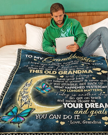 BLANKET FOR GRANDDAUGHTER – COMFORT & WARMTH GIFT FROM GRANDMA  Sherpa Fleece Quilt Blanket kien00 (SKUB-BLK-GMD2)