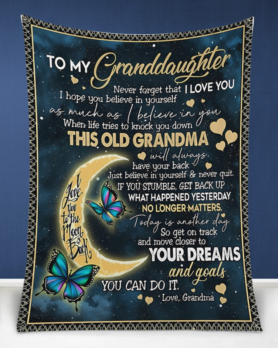 BLANKET FOR GRANDDAUGHTER – COMFORT & WARMTH GIFT FROM GRANDMA  Sherpa Fleece Quilt Blanket kien00 (SKUB-BLK-GMD2)