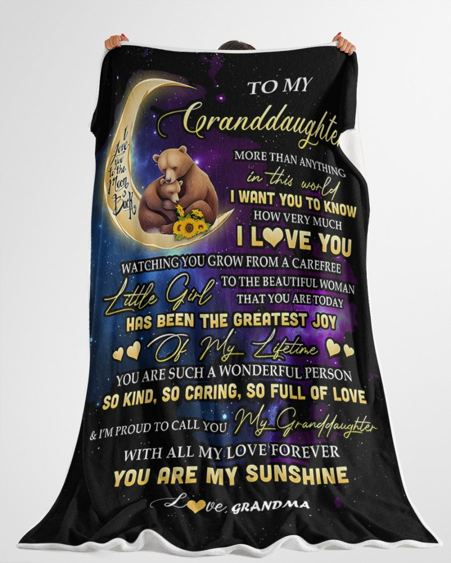 BLANKET FOR GRANDDAUGHTER – COMFORT & WARMTH GIFT FROM GRANDMA  Sherpa Fleece Quilt Blanket kien00 (SKUB-BLK-GMD3)