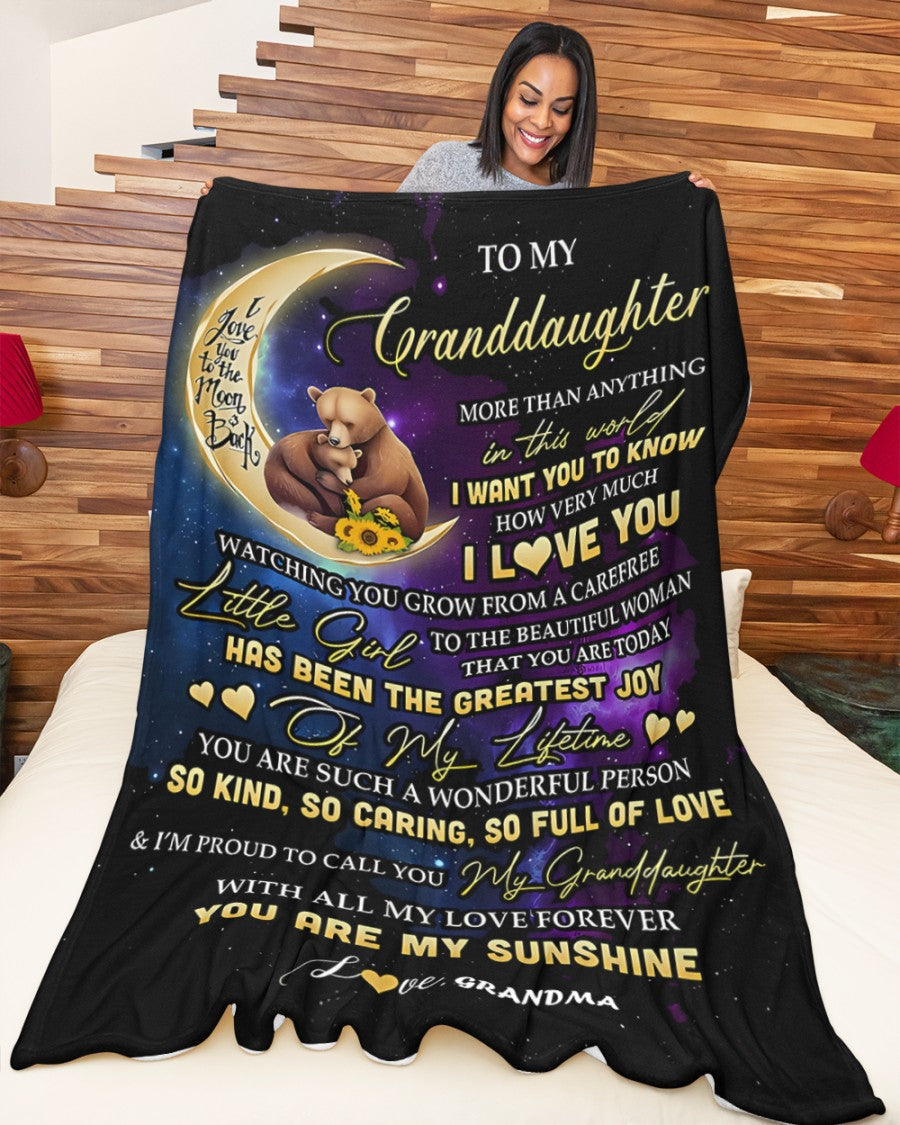 BLANKET FOR GRANDDAUGHTER – COMFORT & WARMTH GIFT FROM GRANDMA  Sherpa Fleece Quilt Blanket kien00 (SKUB-BLK-GMD3)