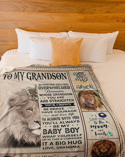 BLANKET FOR GRANDSON – COMFORT & WARMTH GIFT FROM GRANDMA  Sherpa Fleece Quilt Blanket kien00 (SKUB12-BLK-02)