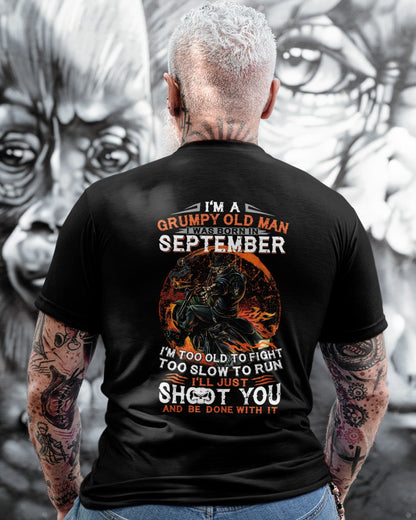 SEPTEMBER - GRUMPY OLD MAN T-SHIRT – FUNNY BIKER TEE - PERFECT GIFT FOR MEN - HLT09 (SKU07-64-09)